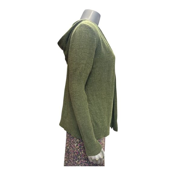 Roz &Ali Open Front Knit Cardigan Women’s L Olive Green Sweater Long Sleeve Soft - Picture 3 of 13